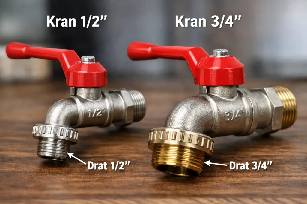 Perbedaan kran 1/2 dan 3/4